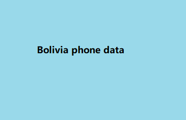 Bolivia phone data